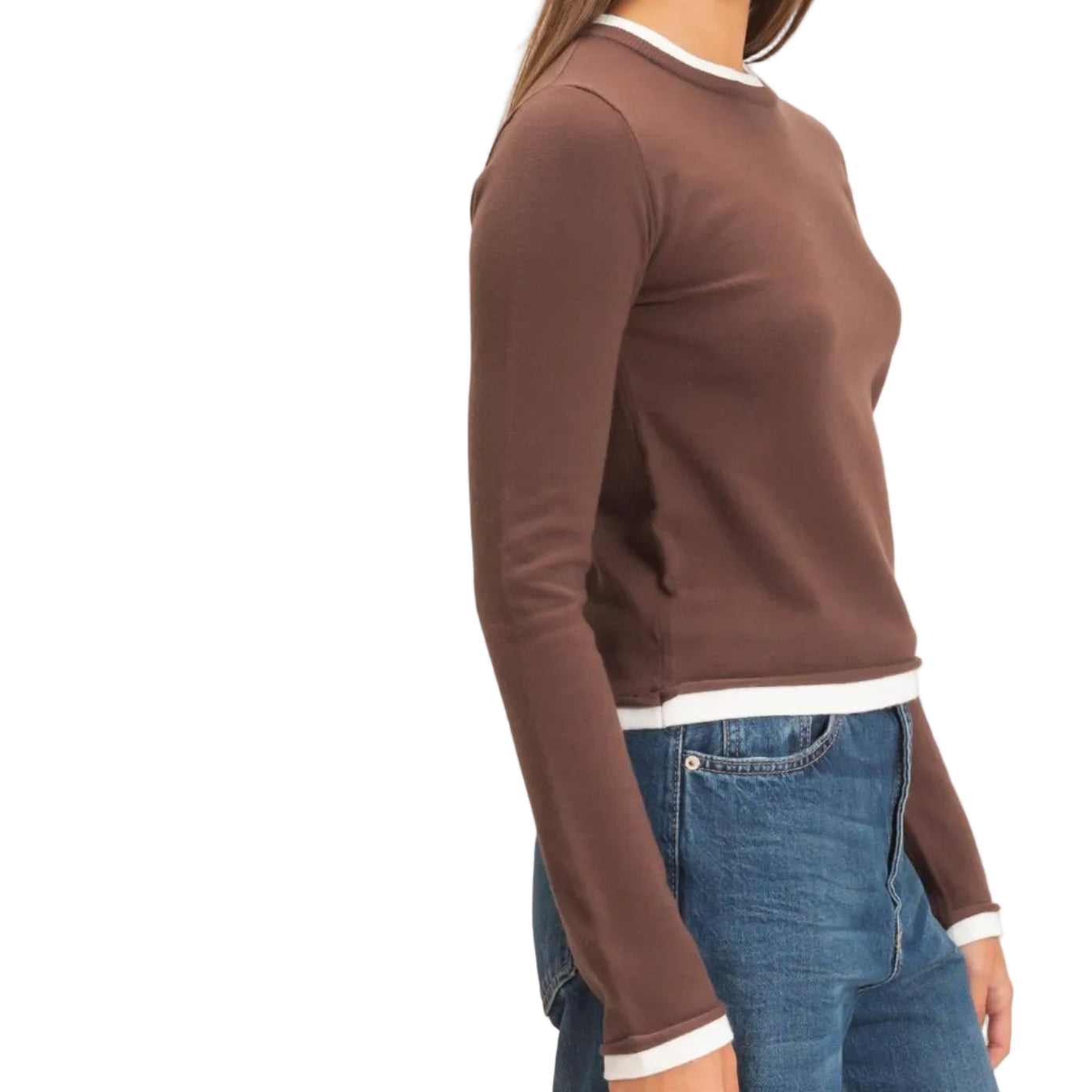 Dark Brown Layer Knit Top