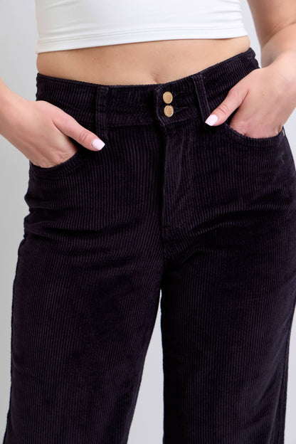 Black Corduroy Trouser Wide