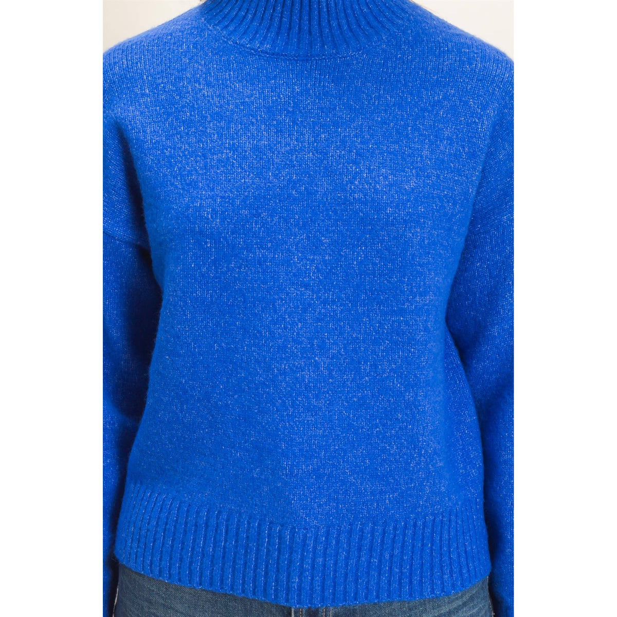 Cobalt Blue High Neck Sweater
