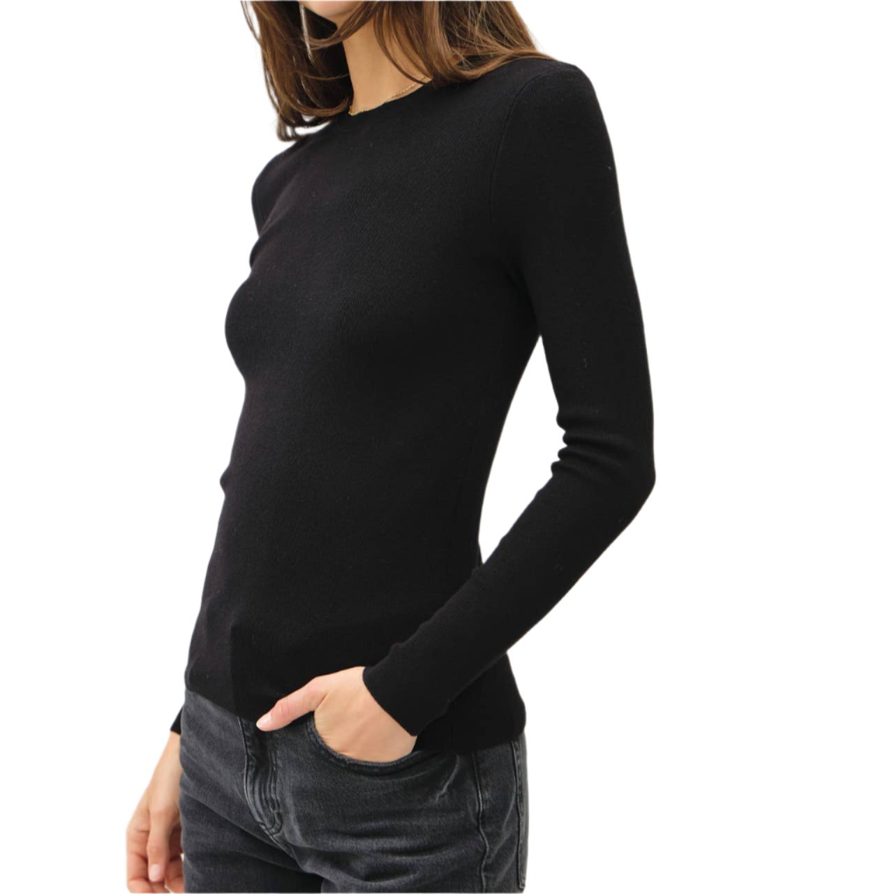 Black Basic Pullover Top