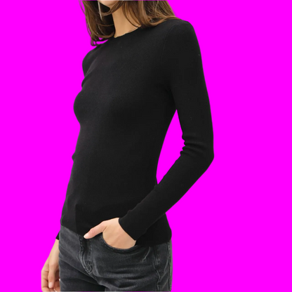 Black Basic Pullover Top