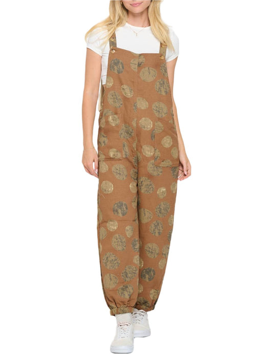 Beige Cotton MoonPrint Overall