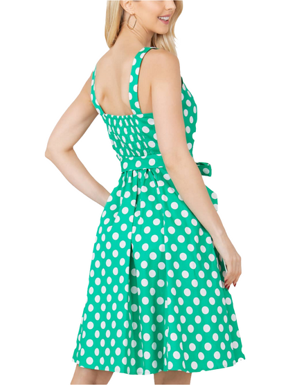 Perfect Polka 🟢 Dot  Cotton Dress