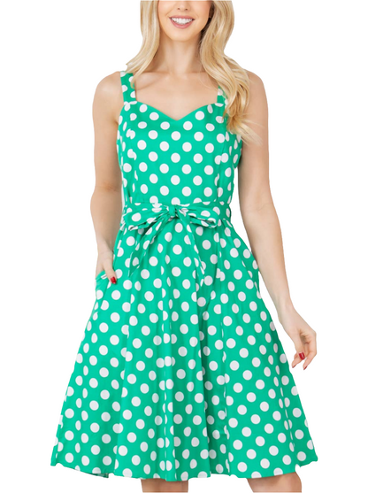 Perfect Polka 🟢 Dot  Cotton Dress