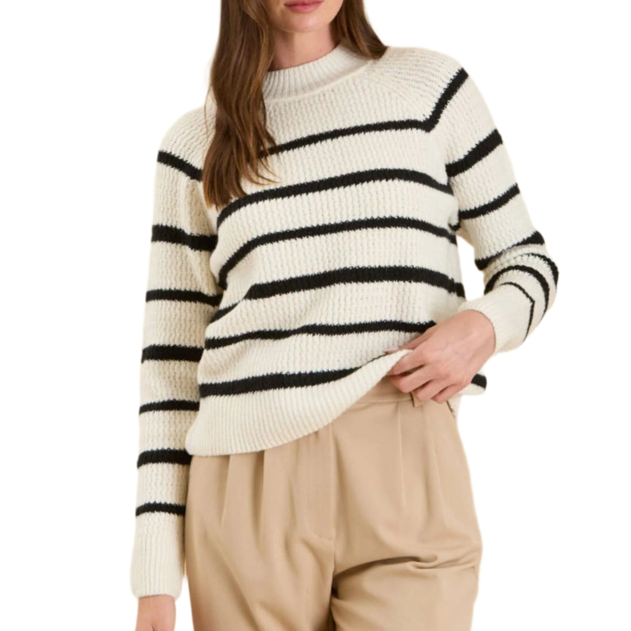 French Oat High-Neck Sweater