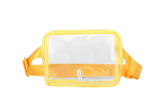Clear See Thru Belt Waist Handbag: Yellow