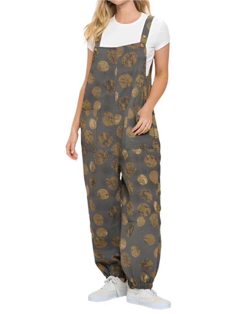 Grey Moon Print Overall