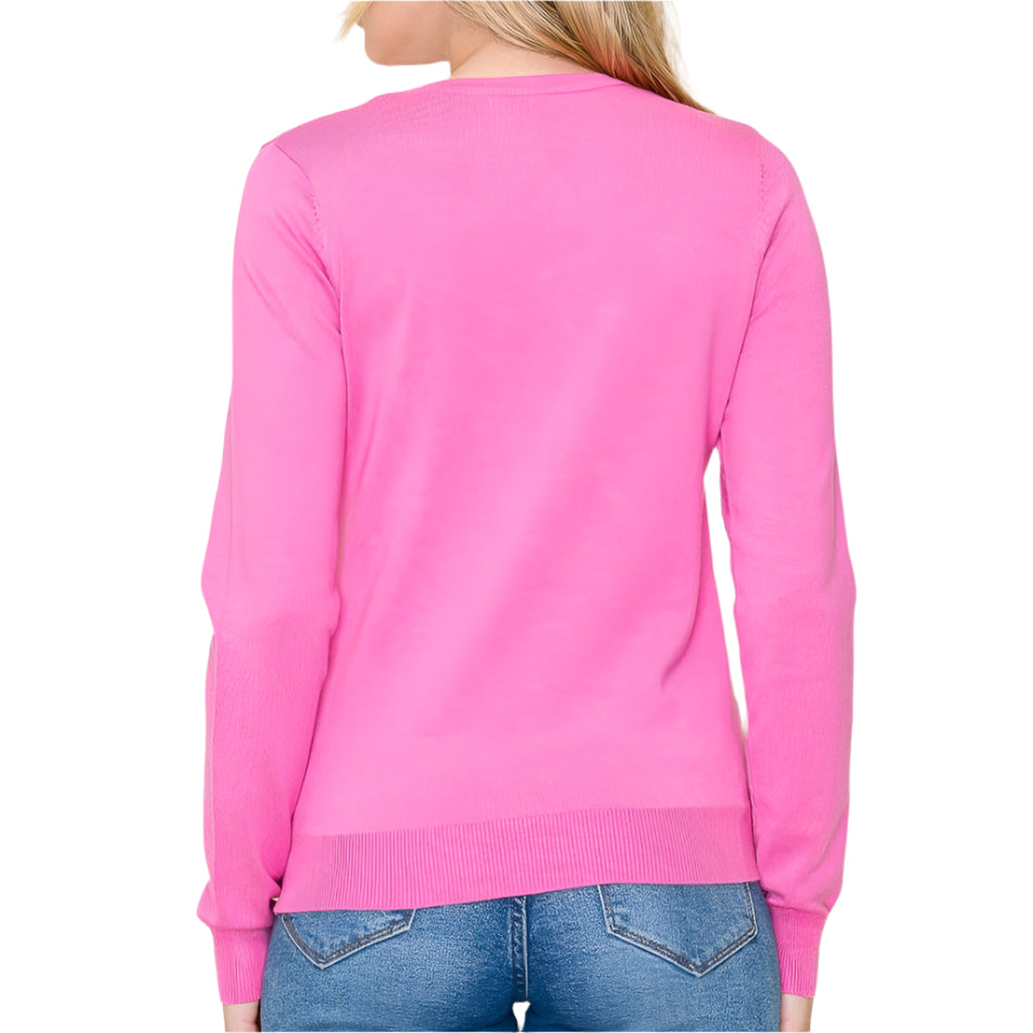 Spring Pink Basic LBL Sweater