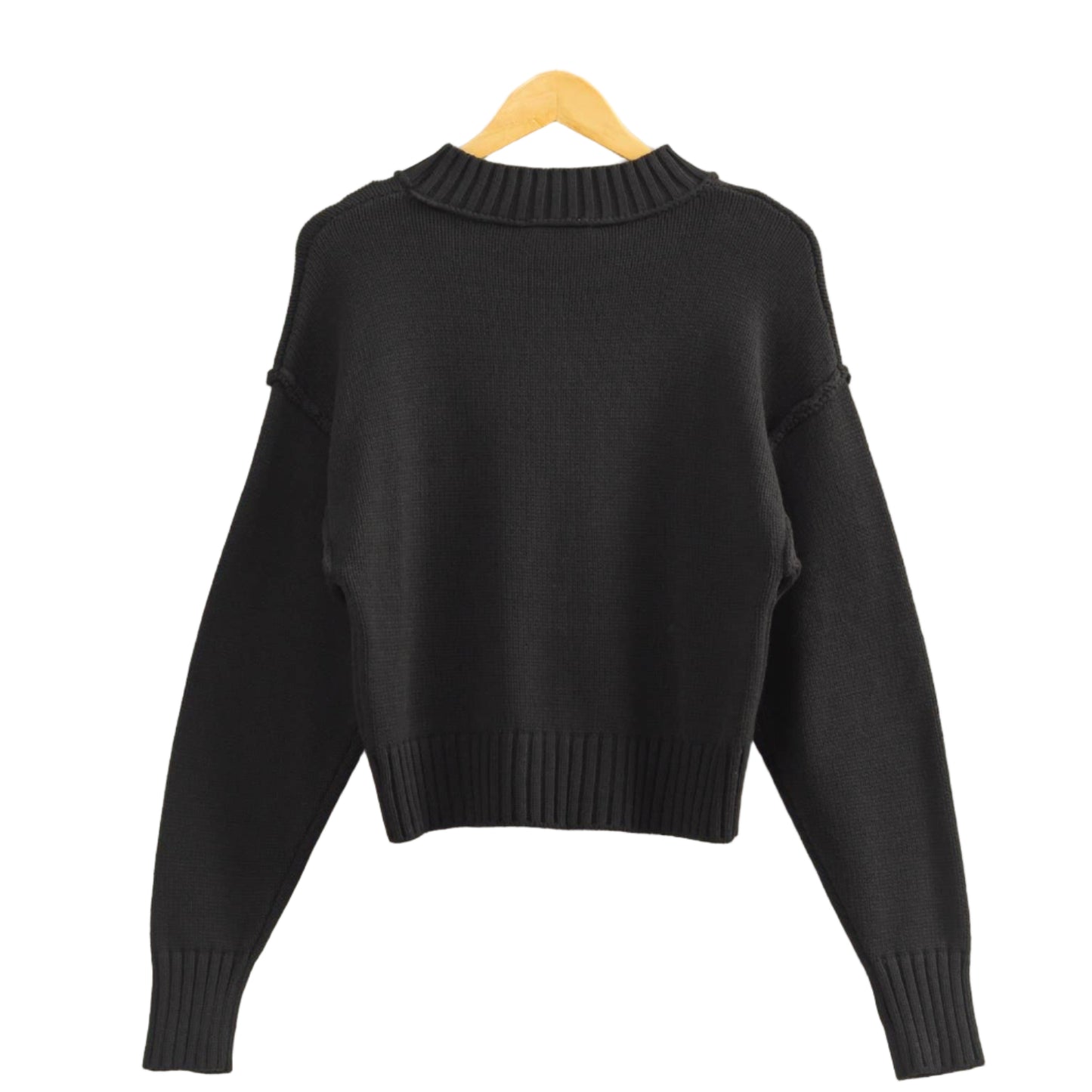 Mock Neck Seam Front Sweater