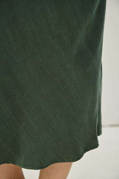 [NEW SHADE] Emerald Silky Suede Skirt