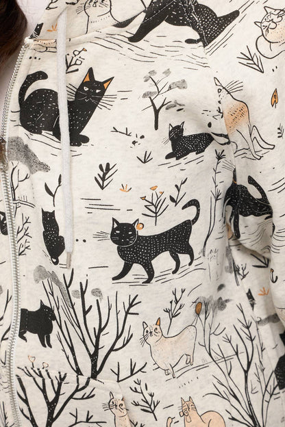 Cats in Forest Hoodie