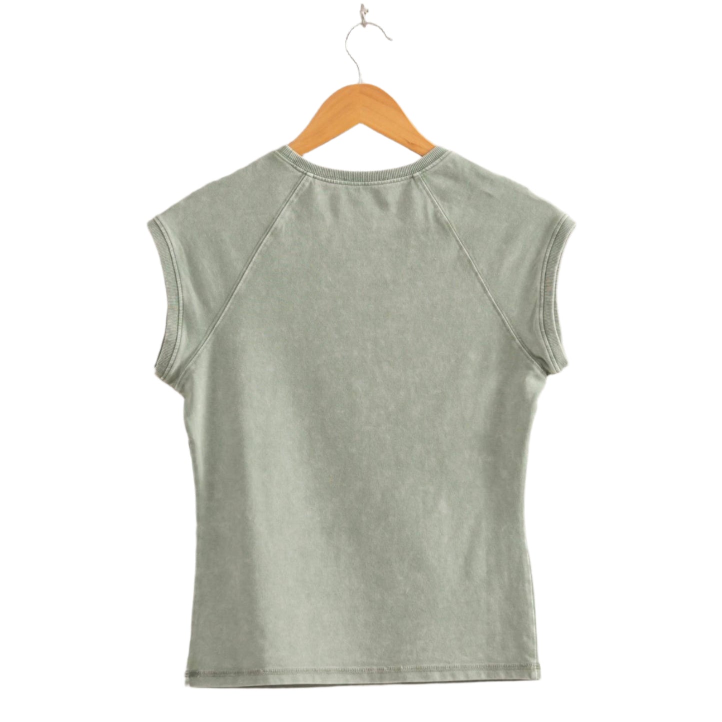 Basic Raglan Cap Sleeve Tee: SAGE GREEN