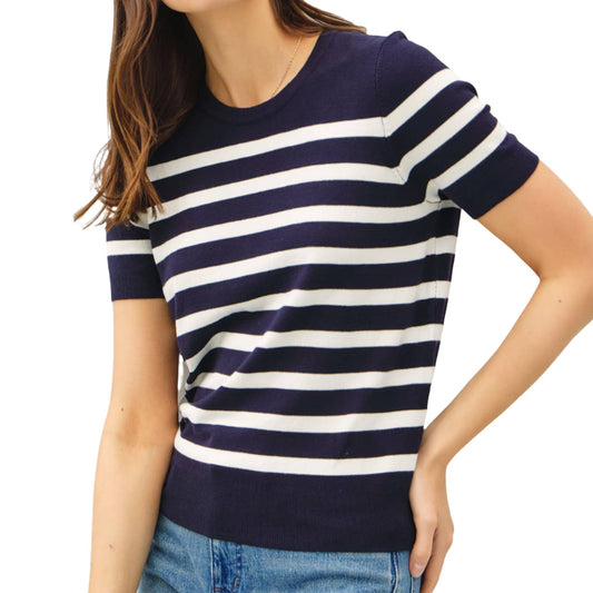 Navy Classic Striped Summer Sweater