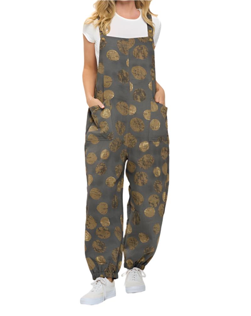 Grey Moon Print Overall