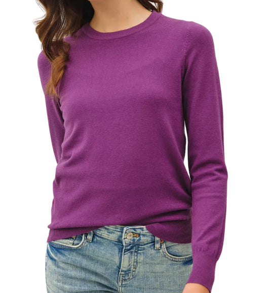 NEW COLOR Purple -VISCOSE CREW NECK SOFT KNIT 💜 Sweater