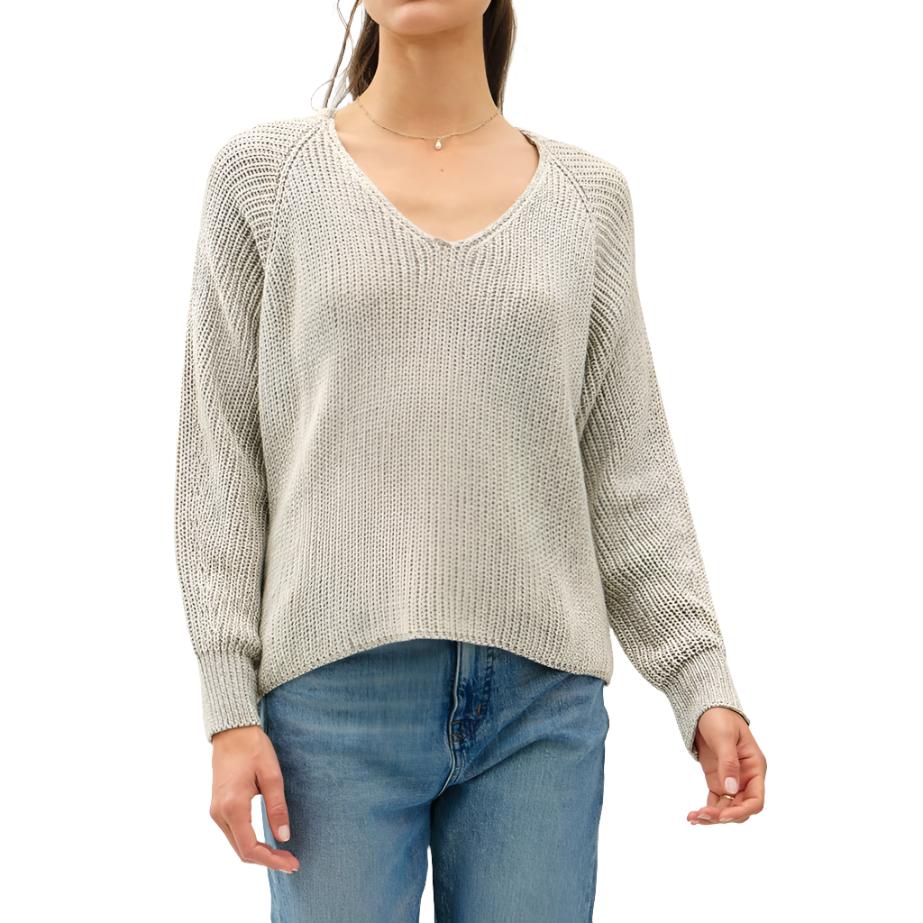 V-Neck Acid Wash Sweater