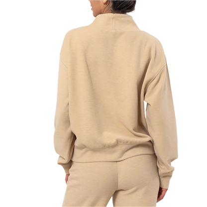 Beige Funnel Neck Sweatshirt