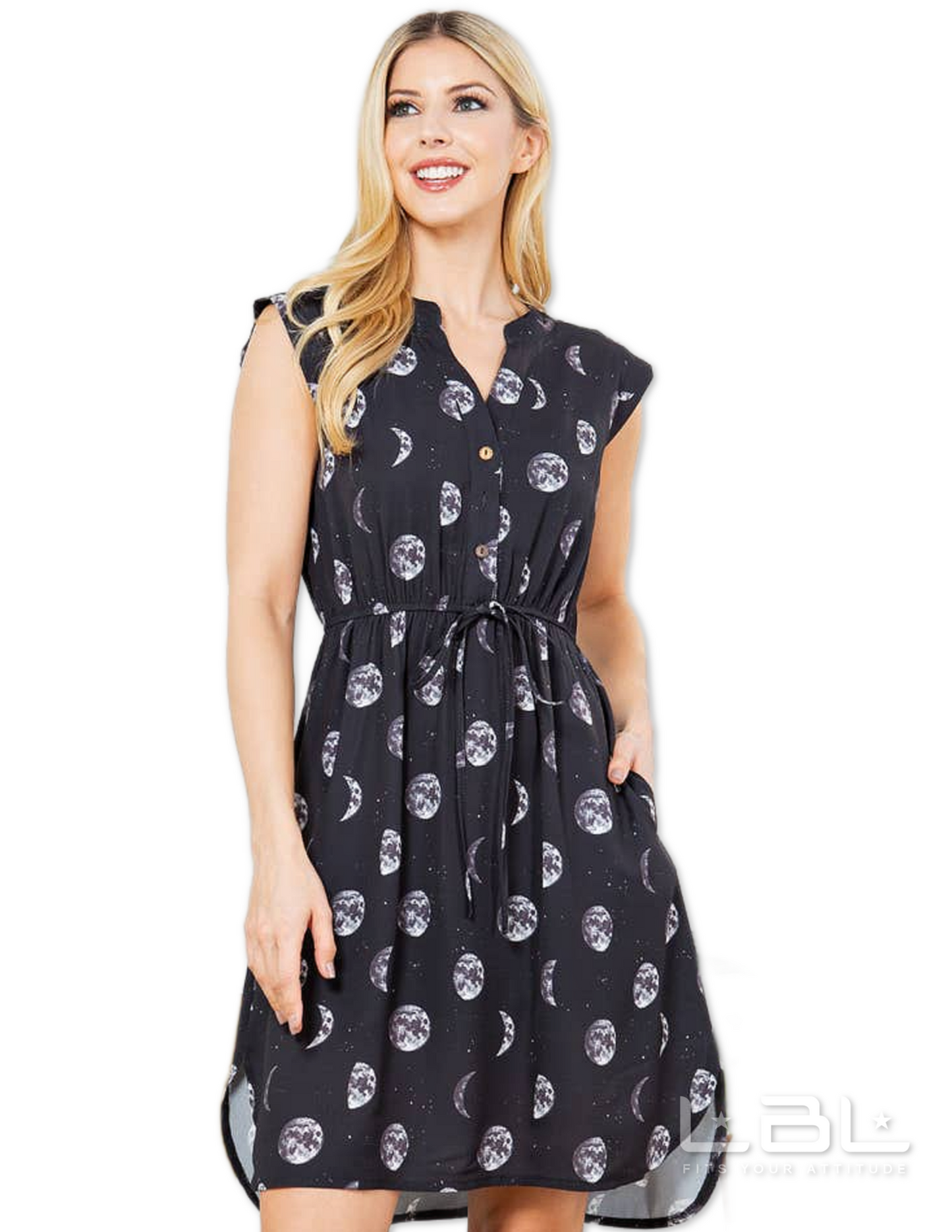 All Over Moon Dress