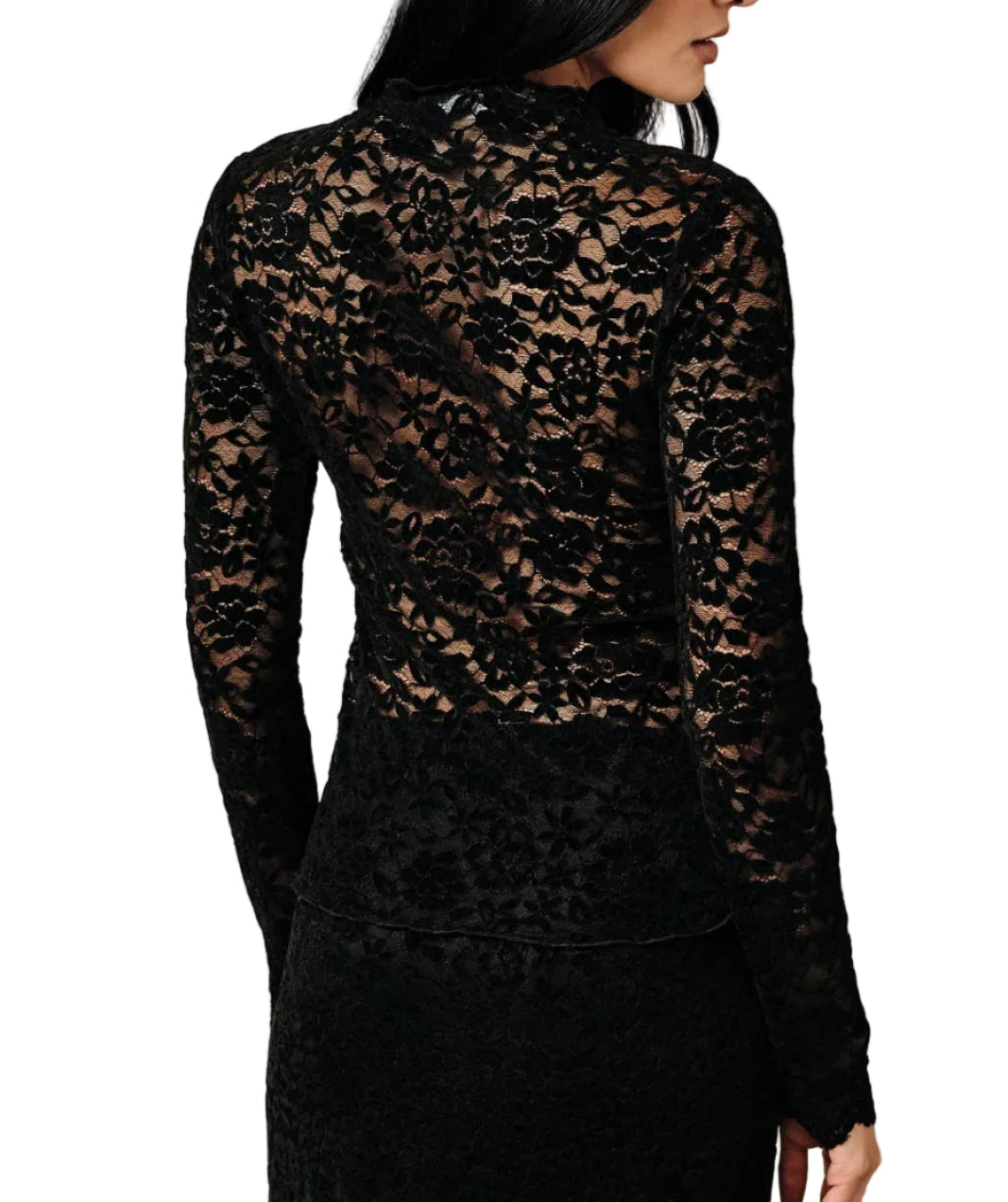 Black Soft Lace Mock Must Have!