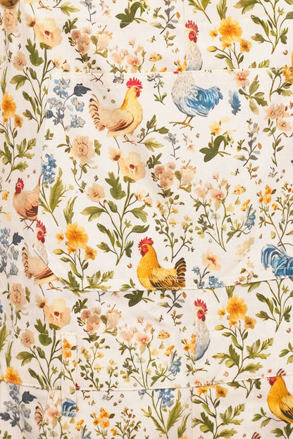 Rooster & Floral Shortalls