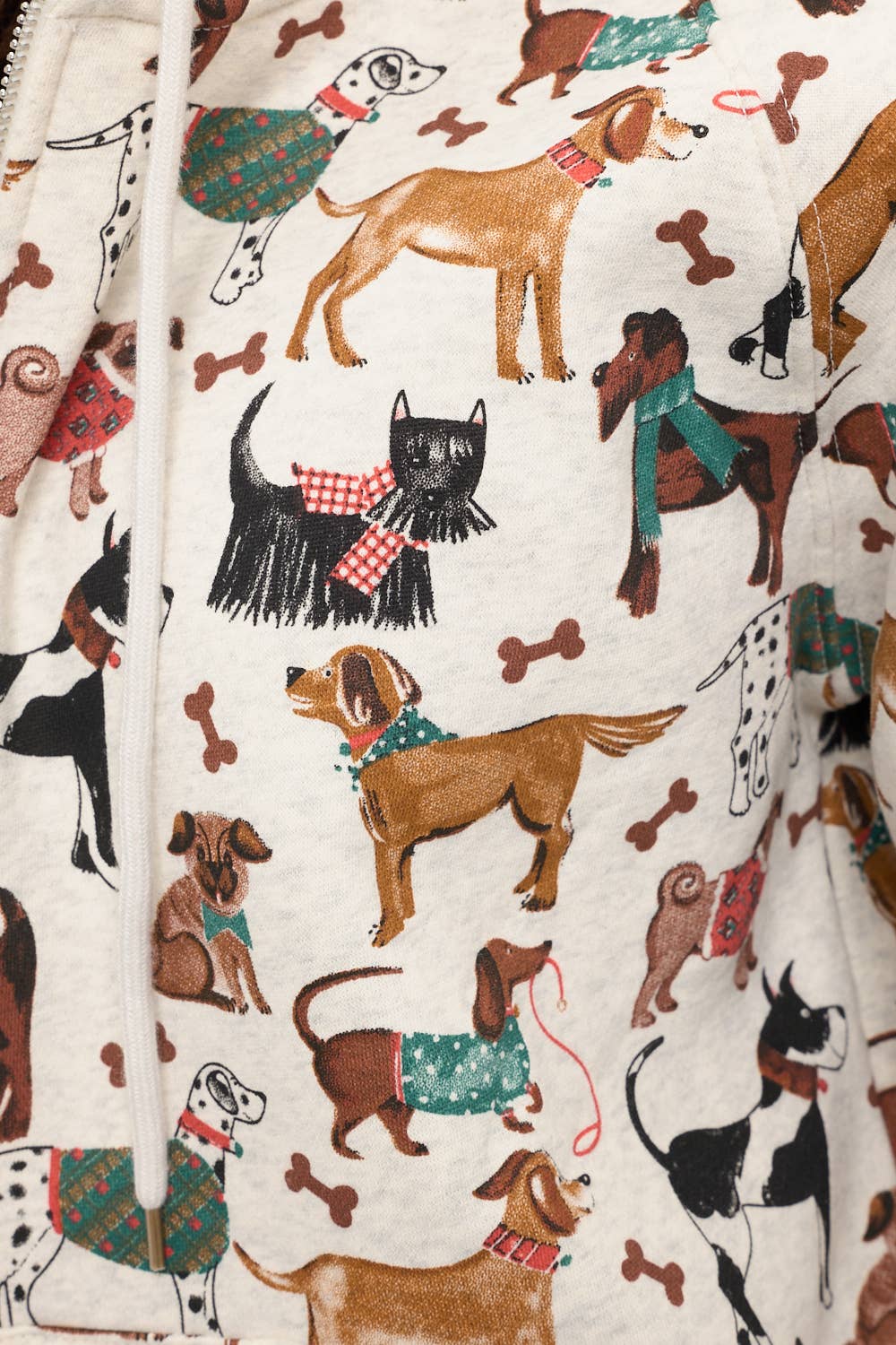 Holiday Dogs Zip-Up Hoodie