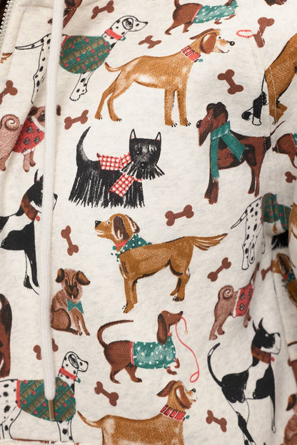 Holiday Dogs Zip-Up Hoodie