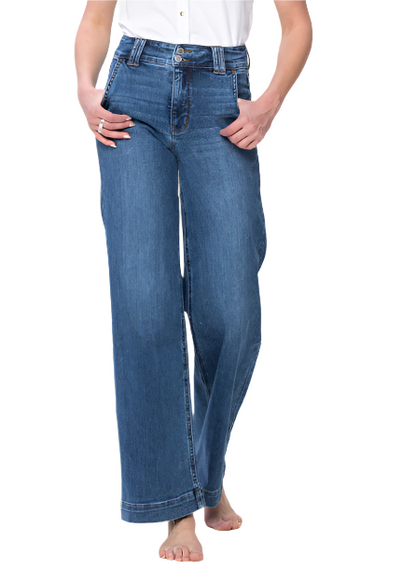 Judy Blue Double Button Wide Leg Jean