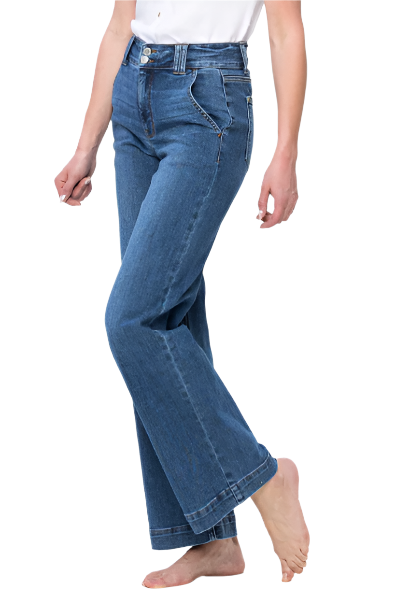 Judy Blue Double Button Wide Leg Jean