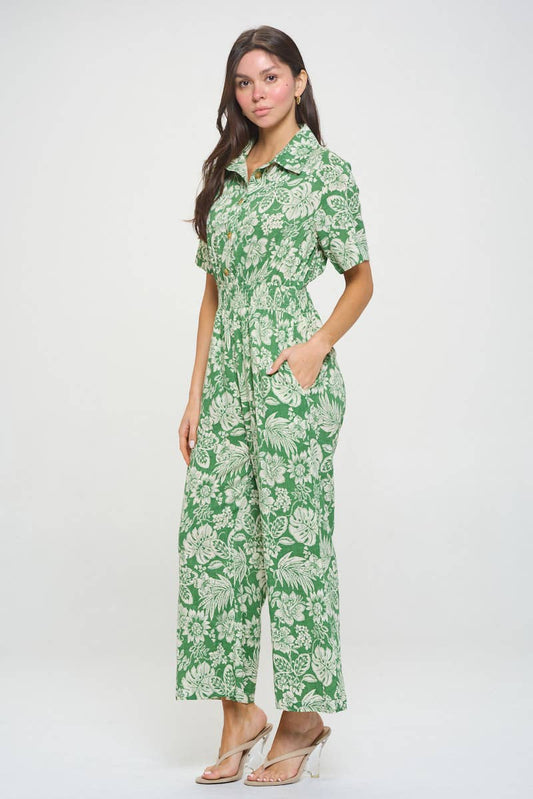 Floral Leaf Overall