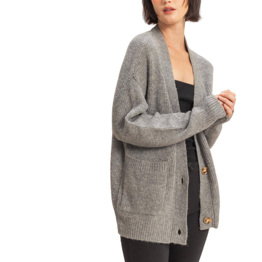 Heather Gray Sweater Cardigan