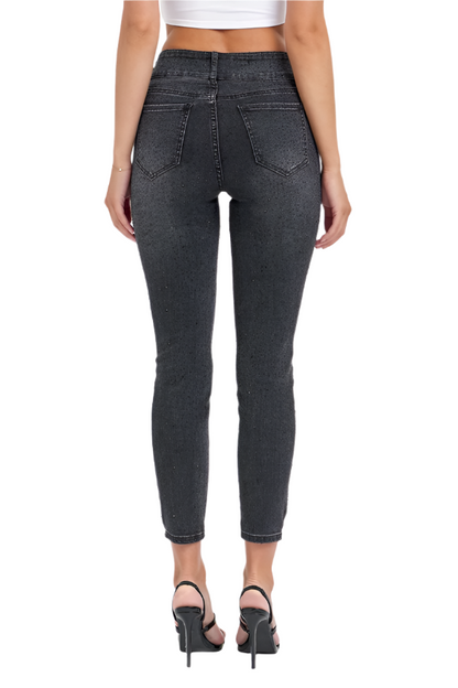 Black Skinny Jean with Rhinestones