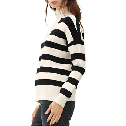 Black Striped Over Sized Sweater