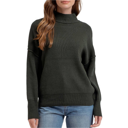 Hunter Green Mock Neck Sweater