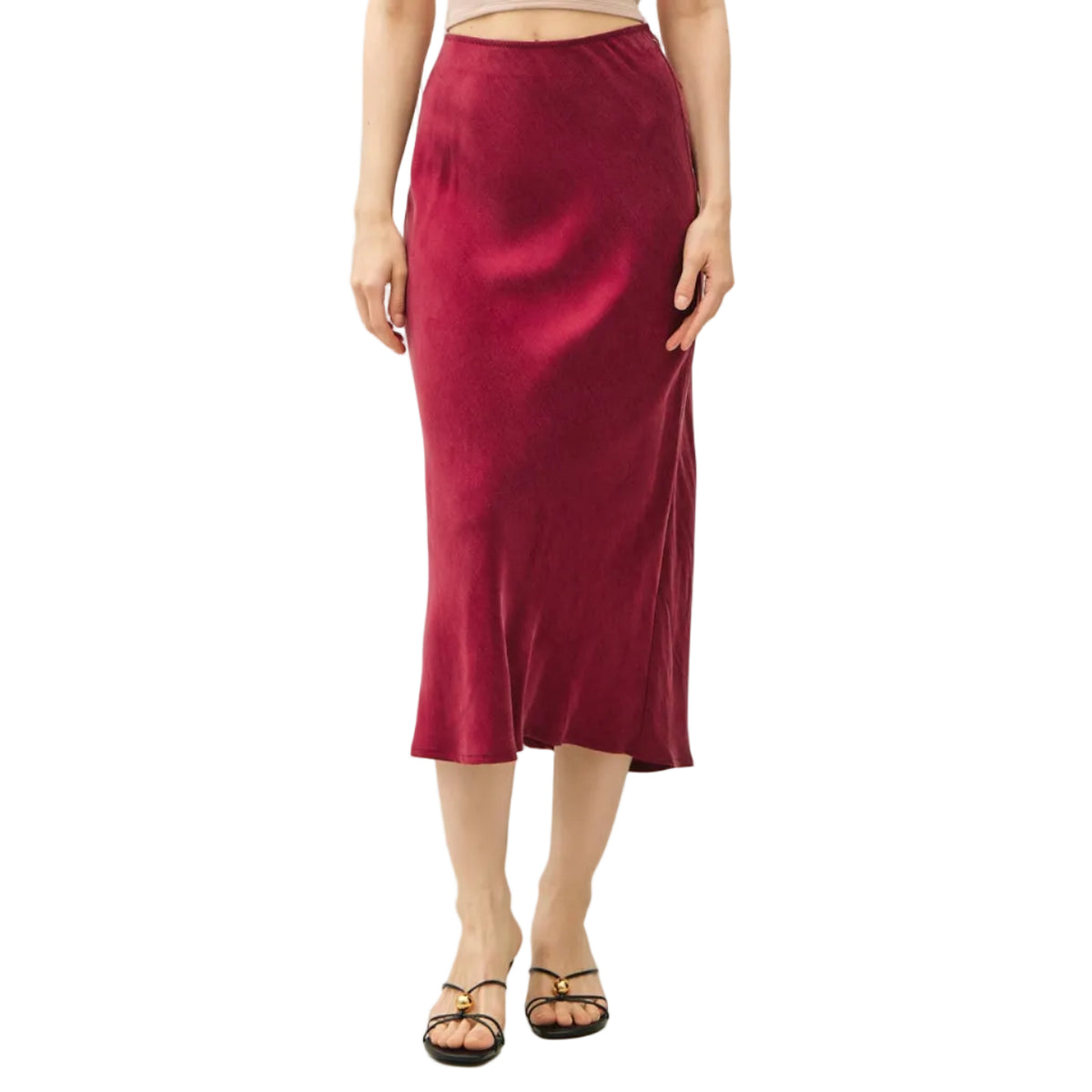 [NEW SHADE] Burgundy Suede Feel Skirt