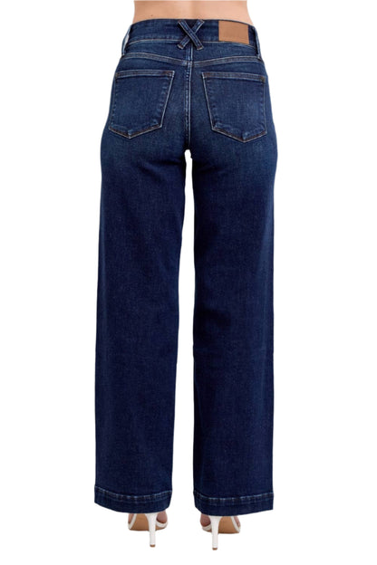 Blue jeans on a white background
