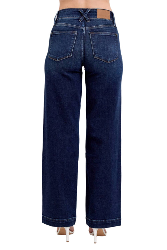 Blue jeans on a white background