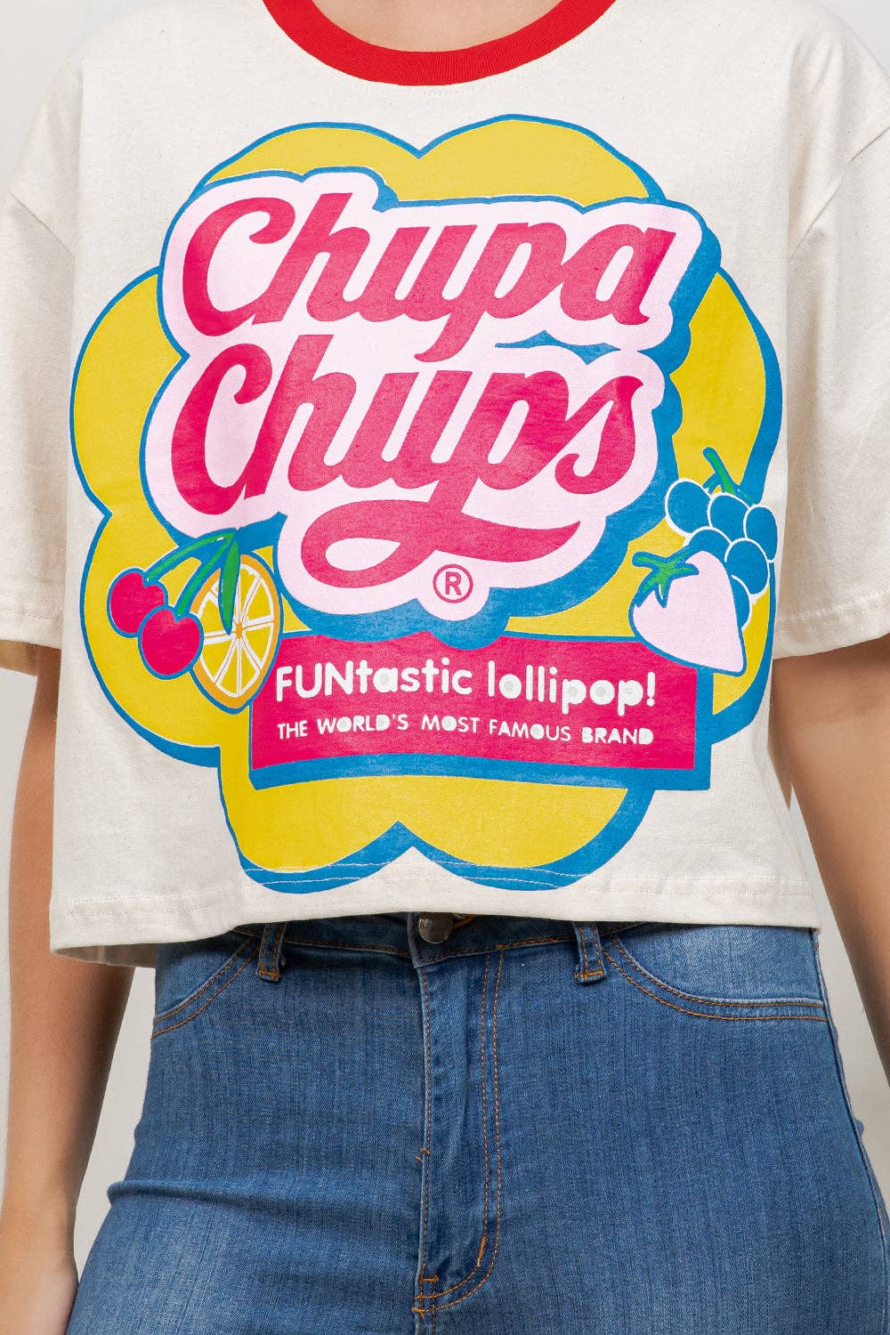 Chupa Chups Print Cotton Crop Top