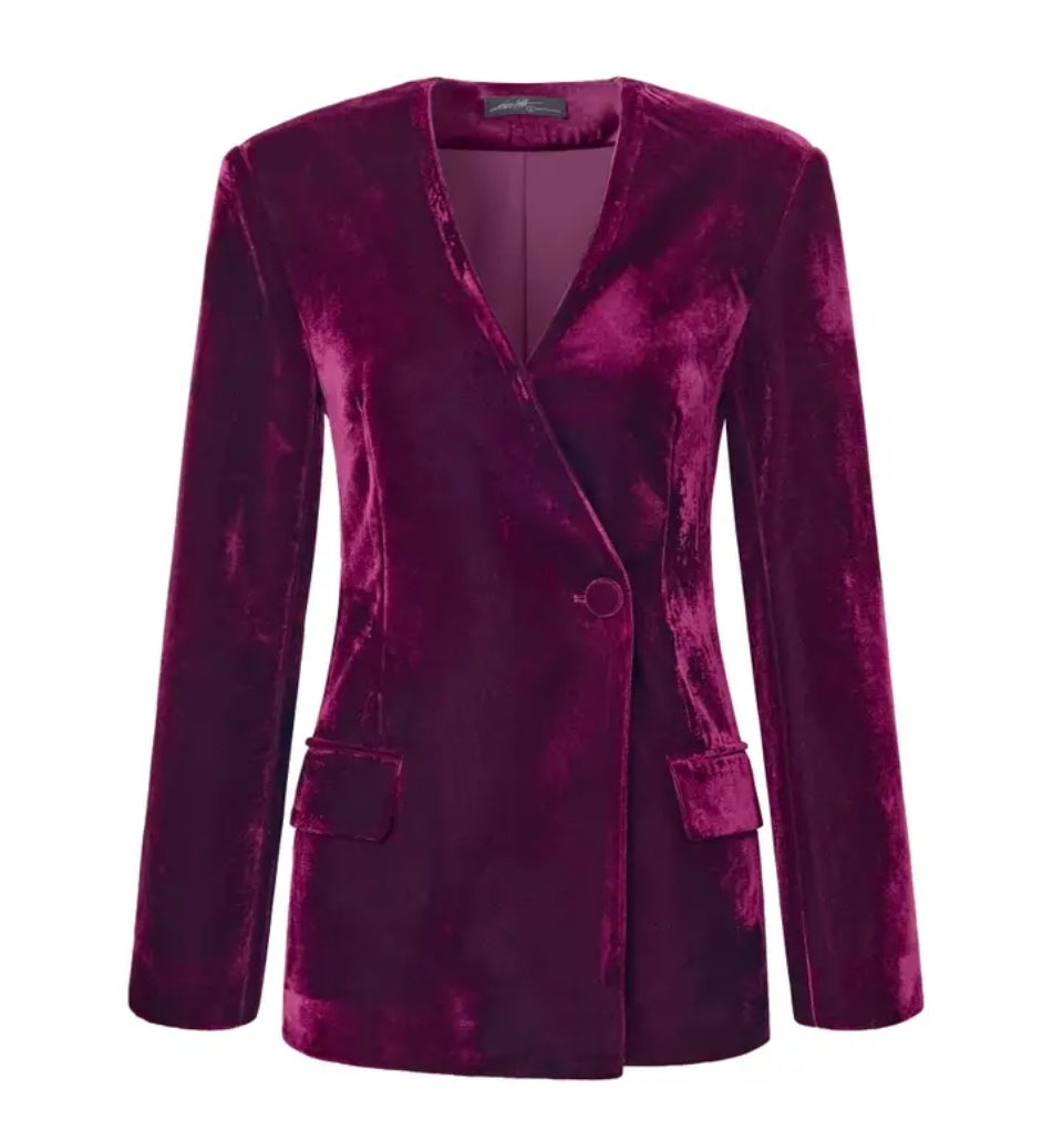 Rich Burgundy Velvet Jacket